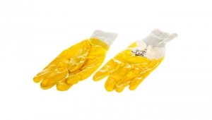 Rękawice z lekkiego Nitrylu na wkładzie z dżerseju, góra wentylowana biało-żółte rozmiar 9 NI01509