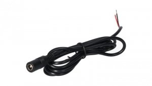 Gniazdo DC 5.5x2.1 przewód czarny 150cm 22awg