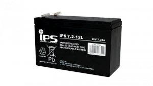 IPS 7.2-12L Akumulator AGM 12V 7,2Ah 6-9lat T2 6,3mm