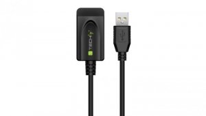 Kabel Przedłużacz Aktywny USB 2.0 A-A M/F 20m Czarny