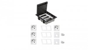 KONTAKT SIMON FLOOR BOX puszka podłogowa 4x gniazdo pojedyncze z/u + 2x gniazdo RJ45 kat. 6 nieekranowane do podłóg technicznych