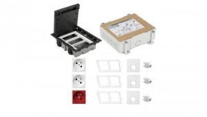 KONTAKT SIMON FLOOR BOX puszka podłogowa 2x gniazdo pojedyncze z/u + 1x gniazdo DATA + 3x gniazdo RJ45 kat.6 nieekranowane + kas
