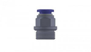 Złączka wtykowa prosta mosiężna niklowana do węża 8, M18X1,5z, 122.M18X1,5-8