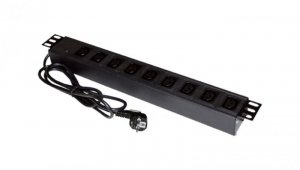 Listwa zasilająca rack 19 cali PDU gniazdo 9 x IEC320 C13 wtyk CEE 7/7