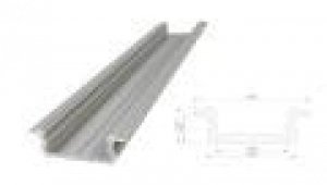 profil ALU wpuszczany 6,1mm, Anodowany srebrny, dł. 3000mm, max szer taśmy 12mm