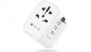 Adapter Podróżny Wtyków Zasilania EU/UK/USA Ładowarka 3x USB