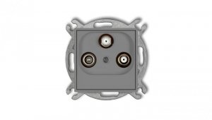 ICON Mechanizm gniazda abonenckiego 2 wyjścia SAT + TV szary mat 27IGSN