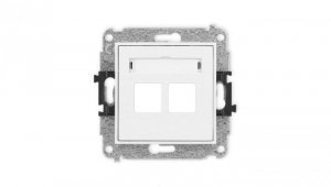 ICON Mechanizm gniazda multimedialnego podwójnego bez modułu (standard Keystone) biały IGM-2P