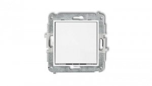 ICON Mechanizm łącznika schodowego (jeden klawisz bez piktogramu) biały IWP-3.1