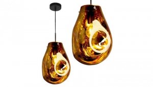 Lampa wisząca sufitowa szklana KIMBERLY GOLD 1x E27 GOLDLUX