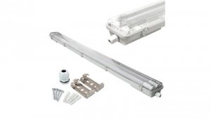 Oprawa sufitowa hermetyczna 120cm lampa 230V z tubami LED 2x36W (nano PC) 3600lm IP65 barwa zimna CW