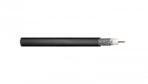 Kabel koncentryczny DIGITUS RG-6 75 Ohm ekran (2x folia +oplot 77) Fca PE czarny szpula DK-RG6-O-5 /500m/