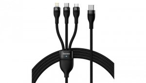 Baseus Flash Series II kabel USB Typ C - USB Typ C / Lightning / micro USB 100 W 1,5 m czarny (CASS