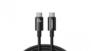 Kabel Baseus Tungsten Gold USB-C 3.2 / USB-C 3.2 100W 4K 60Hz 1.5m - czarny