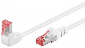 CAT 6Kabel łączący 1x 90 pod kątem,S/FTP (PiMF), biały - Długość kabla 10 m
