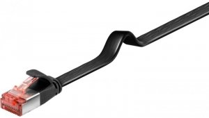 CAT 6 kabel krosowy płaski,U/FTP, czarny - Długość kabla 1.5 m