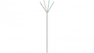 CAT 5e kabel sieciowy, U/UTP, Szary - Długość kabla 100 m