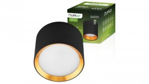Oprawa HALOGENOWA Natynkowa SUNLA Tuba Gx53 LED Spot Kinkiet Sufitowa Walec Czarno - Złoty LUMILED