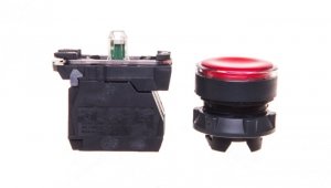 Przycisk sterowniczy 22mm czerwony z samopowrotem z podświetleniem 1Z 1R XB5AW34M5