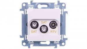 Simon 10 Gniazdo antenowe podwójne SAT-SAT-RTV biały CASK2.01/11