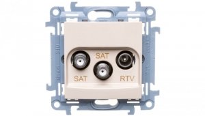 Simon 10 Gniazdo antenowe podwójne SAT-SAT-RTV kremowy CASK2.01/41
