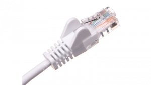 Kabel krosowy patchcord U/UTP kat.5e CCA biały 1m 68501