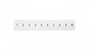 Oznacznik do złącz szynowych, opisówka ZB 6 numerowana od 1-10 kolor biały /10szt./