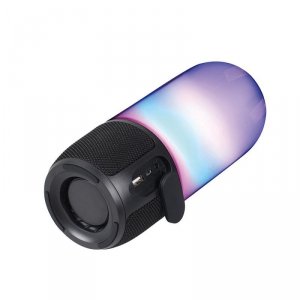 Bezprzewodowy inteligentny głośnik LED V-TAC z technologią Bluetooth 2x3W USB Micro SD Czarny VT-7456