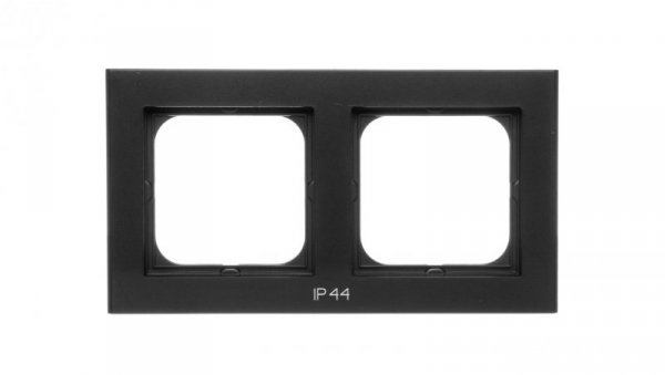SONATA Ramka podwójna do łączników IP44 czarny metalik RH-2R/33