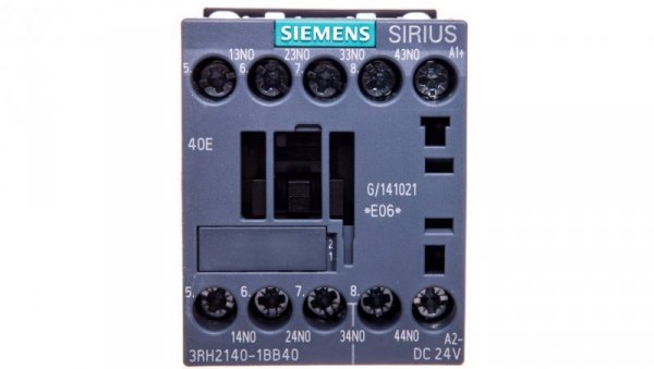 Przekaźnik pomocniczy 4NO cewka 24V DC S00 połączenie śrubowe SIRIUS 3RH2140-1BB40