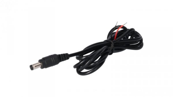 Wtyk DC 5.5x2.1 przewód czarny 150cm 22awg