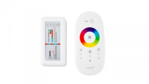 STEROWNIK LED RGB RF 6A 72W Z BIAŁYM PILOTEM DOTYKOWYM