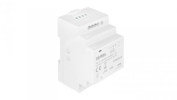 Zasilacz impulsowy montowany na szynie TH-35 (DIN) 60W 12V DC typ: ZTM-60/12 EXT10000283