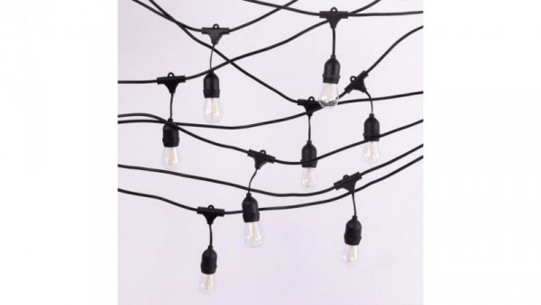 Girlanda Ogrodowa ZESTAW LED 10m +10 żarówek filament G45 E27 1W 2700K
