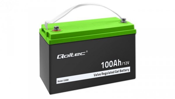 Qoltec Akumulator żelowy GEL 12V 100Ah 29.3kg Bezobsługowy Professional LongLife PV, UPS, kamper, łódź