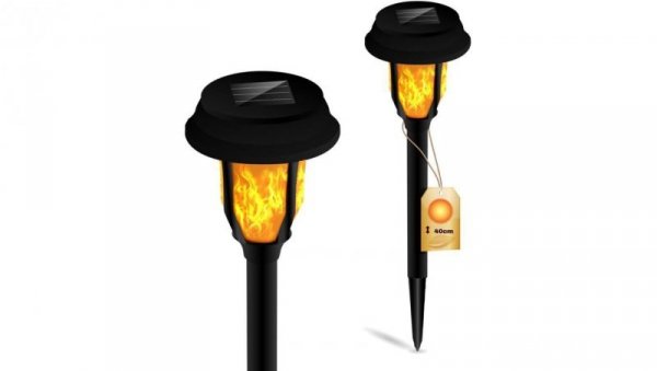 Lampa Solarna Ogrodowa LED Wbijana Pochodnia 40cm IP44 Czujnik Zmierzchu