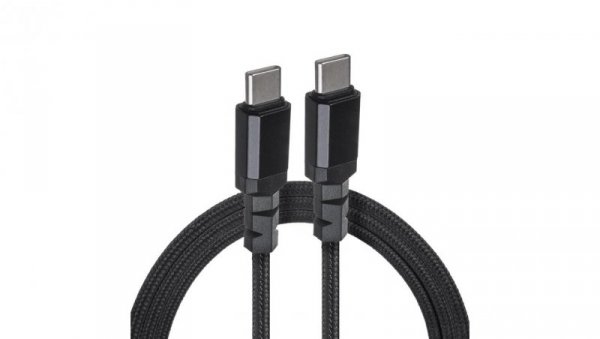 Kabel 2 x USB-C 100W Maclean, wspierający PD, przesył danych do 10Gbps, 5A, , czarny, dł. 1m, MCE491