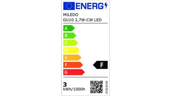 Żarówka LED GU10 2,7W-CW LED 220lm 5000K barwa zimna 31229