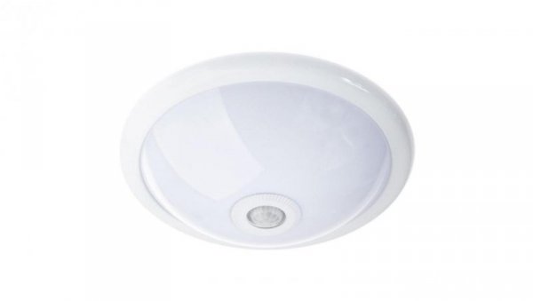 Plafon LED Lampa Sufitowa Natynkowa REGIS 2x E27 IP44 z Czujnikiem Ruchu i Zmierzchu Biały Okrągły 30cm LUMILED
