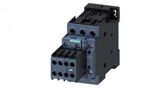 STYCZNIK, AC-3, 4 KW/400 V, 2 NO+2 NC, DC 24 V - 3RT2023-1BB44
