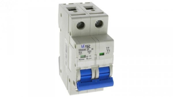 Wyłącznik instalacyjny nadprądowy nadmiarowoprądowy 2P 2M B 16A 6kA 496824 EBS9B