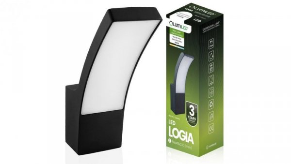 Kinkiet Elewacyjny Ogrodowy LED Ścienny Czarna 10W 4000K IP44 LOGIA LUMILED