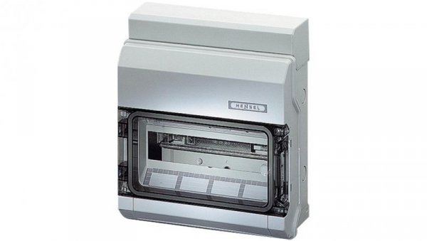 Rozdzielnica natynkowa hermetyczna 1x12 modułów IP54 295x333x129mm plastikowa drzwi transparentne HENSEL