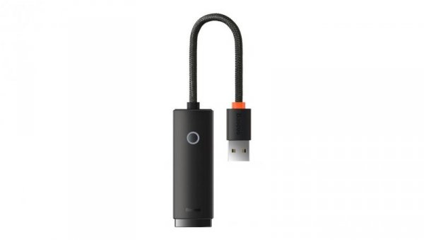 Baseus Lite Series adapter USB Typ A - RJ45 gniazdo LAN 100Mbps czarny (WKQX000001)