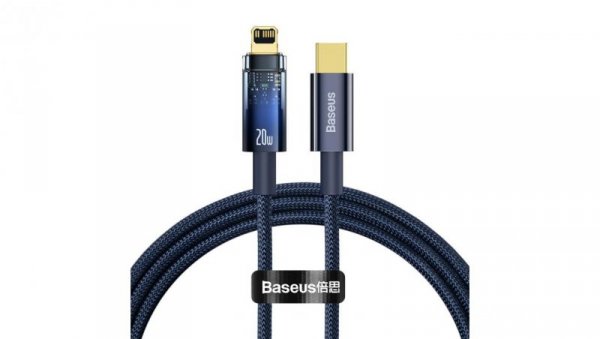 Kabel Baseus CATS000003 Lightning - USB-C 20W 480Mb/s 1m - niebieski