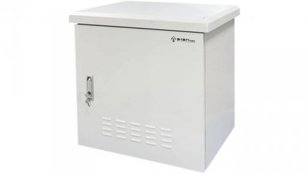 Szafa wisząca RACK 19 6U 600x450mm zewnętrzna hermetyczna drzwi pełne z zamkiem szara IP55 ALANTEC