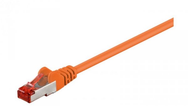 CAT 6 Kabel łączący, S/FTP (PiMF), Pomarańczowy - Długość kabla 0.5 m
