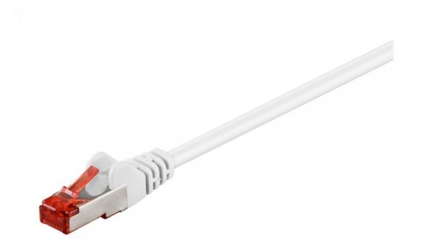 CAT 6 Kabel łączący, S/FTP (PiMF), biały - Długość kabla 0.25 m