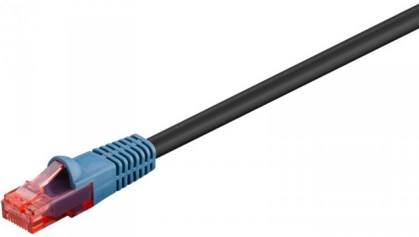 CAT 6 Kabel łączący,U/UTP, czarny - Długość kabla 20 m
