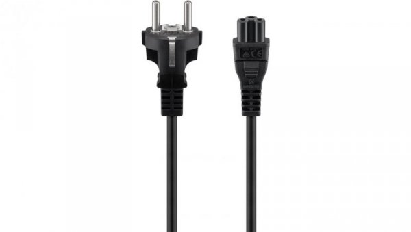 Kabel sieciowy (styk ochronny), 1,8 m, czarny - Długość kabla 1.8 m